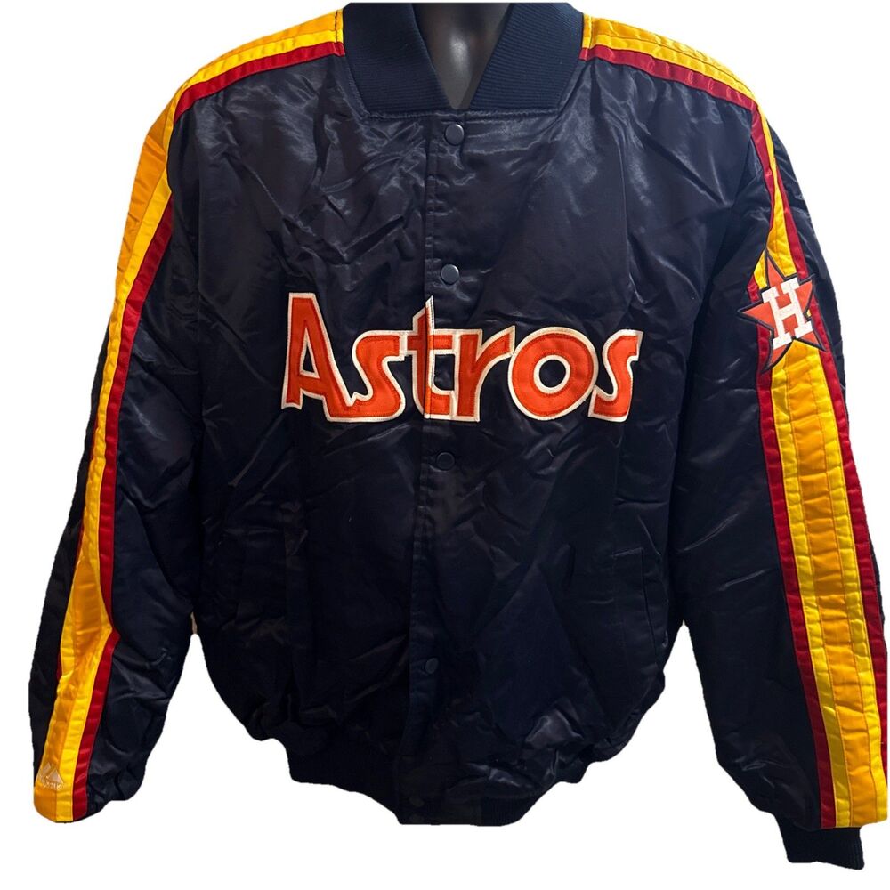 Vintage Astros Majestic Cooperstown Satin Jacket 2XL Navy 90s MLB Houston H-Town